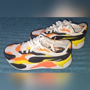 Puma RS-X3 Running Shoes Sneakers Court Crush Yellow Orange Size 5.5